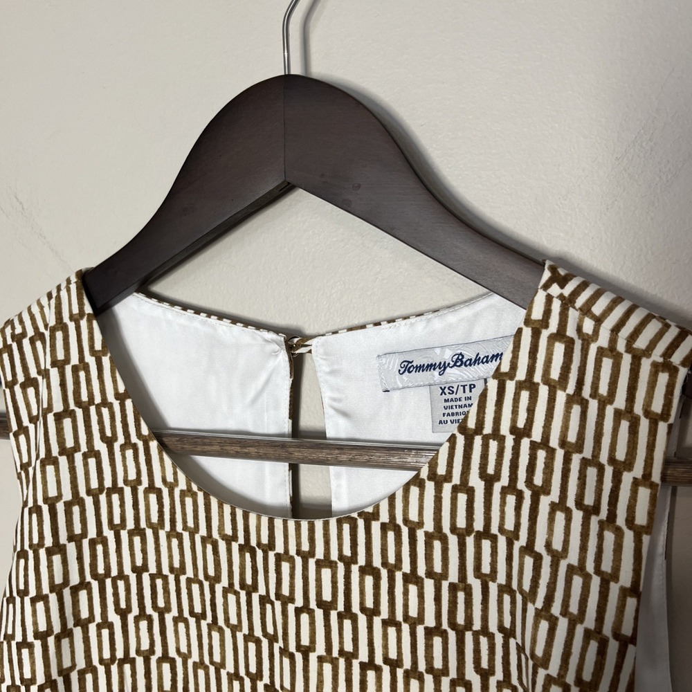 Tommy Bahama Island Key Brown Sugar Sleeveless Shift Dress 100% Silk XS - Picture 5 of 9